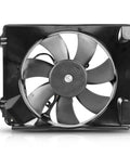 Factory Direct Drop In Ready Engine Radiator And AC Condenser Cooling Fan For Honda Civic 2006 To 2011 1.8L Direct Swap, front view showing fan with black shroud.