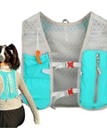 Hydration Backpack For Hiking And Trail Running 5L with adjustable straps and multiple pockets, shown on a person outdoors.