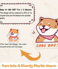 Illustration of a dog design for a shrink paper kit for kids complete craft set with 150 pcs sheets 130 pcs keychains and 100 open irons.