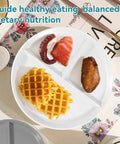 9 Inch Portion Control Plate Set For Weight Loss With 5 Plastic Divided Plates For Adults And Kids In 3 Compartments, plate with food
