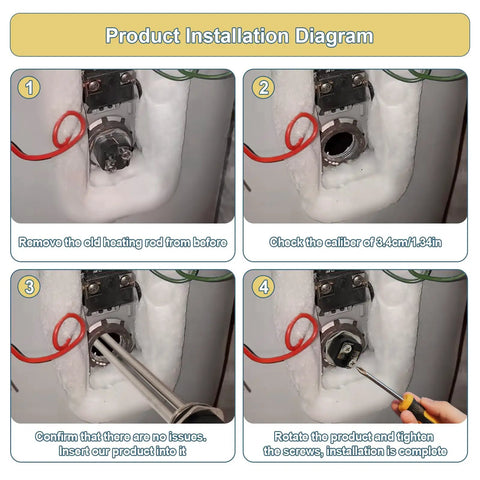 Installation guide for Two Pack Screw In Electric Water Heating Elements 208V 3500W And 240V 4500W Replacement Kit