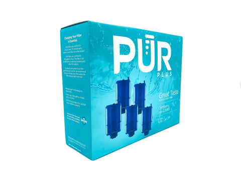 Box of Faucet Mount Replacement Filter 5 Pack with Mineral Clear Design
