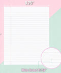 Bulk 24 Pack Composition Notebooks With 50 Sheets Each, Wide Ruled, 9.75 By 7.5 Inches dimensions close-up