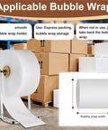Adjustable Shipping Station Stand Tabletop Bubble Wrap Dispenser Metal Cushioning Film Rack with large bubble wrap roll for shipping.