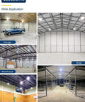 Ultra Bright UFO LED High Bay Light 150W 22500lm 5000K, 100-277V IP65 in garage, shop, warehouse, gym, barn settings