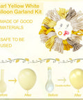Epic 173 Piece Yellow Balloon Arch Kit With Double Stuffed Pastel Yellow White Sand Balloons And Clear Balloons components overview