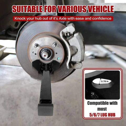 Heavy Duty Wheel Hub Removal Tool For Cars And Trucks Universal Bearing Extractor installed on axle stud hub.
