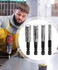 Upgrade Your Drill Game With This Hot Hexagonal Granite And Concrete Hole Saw Kit Featuring Enhanced Cooling Wax For Extended Lifespan Plus Integrated Polishing Handle For Smooth Profiling On Tough Projects. 4-bit set, 6-12mm