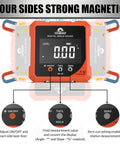 Top view of Pro Grade Digital Angle Finder With Laser Four Side Magnetic Digital Angle Gauge showing controls and display.