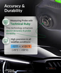 Auto Paint Thickness Gauge For Car Panels CM-206X Coating Meter With 0 To 59.1 Mils Range And 0.001 Mil Resolution Fe NFe Zn Auto Detection Ruby Probe Great For Door Hood Roof And Quarter Panel Inspections on black car panel