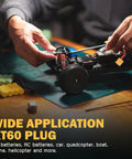 Hands assembling RC car using XT60 Connector Set With Heat Shrink Tubing, 5 Pairs, Ten Connectors, Gold Plated, High Temp Nylon Housing, Male And Female For RC Cars Drones FPV ESC LiPo Batteries, Durable Power Plug Kit