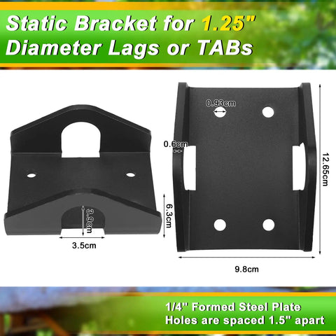 Heavy Duty Treehouse Bracket For 1.25 Inch Lag Bolts Static Steel Support Plate With Black Powder Coat Finish Outdoor Deck And Treehouse Construction Hardware For Strong Safe Installations