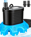 850 GPH Submersible Pool Cover Pump with 30 Inch Power Cord and Adapters for One Half, Three Quarter, and One Inch