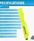 Intrinsically Safe Permissible Penlight Built Tough For Tactical And Outdoor Use, 30 Lumen Green Beam, 147mm Length