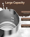 Barista Quality Milk Frother And Steamer 4 In 1 Electric Foam Maker With 24oz Detachable Stainless Jug capacity and spout.