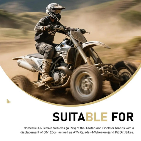 Rider on ATV in desert terrain showcasing suitability for 2 Pack M10xM10 ATV Tie Rod Ends Kit With Beefy Heavy-Duty Left And Right Hand Threads