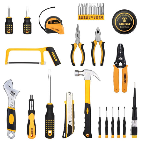 Must-Have All-In-One 198 Piece Home Repair Tool Kit With Plastic Toolbox For DIY Projects showing screwdrivers and pliers