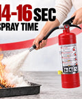Tough As Nails ABC Dry Chemical Fire Extinguisher 4 Pack Rated 3A 40BC in use to combat fire with powder spray.