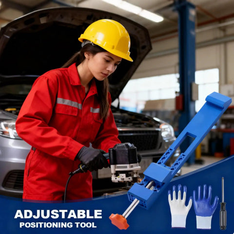 Slick Adjustable Cutting Machine Base Guide With Dead On Circular Saw Milling Positioning Clamp in use with adjustable tool.