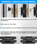 Installation steps and process for Hidden Door Hinges 7 Inch Set Heavy Duty Concealed Hinges Adjustable 180 Degree 3D