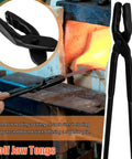Wolf jaw tongs from forging tools kit for knife making starter set with anvil wolf jaw tongs v bit tongs and heavy duty hammer
