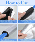Step-by-step use of 8 Pcs Self Adhering Pipe Insulation Foam Tubes For Winter Weather Keeps Outdoor Pipes Warm And Easy To Wrap.