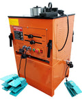 Heavy Duty Electric Rebar Bender And Automatic Steel Bar Cutter Machine Boasts A Tough Iron Build 110 Volt 3 Kilowatt Motor with controls.