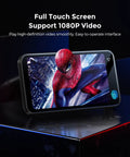 72GB MP3 Player With Bluetooth And 4.0 Inch Full Touchscreen showing high-definition video playback interface, black