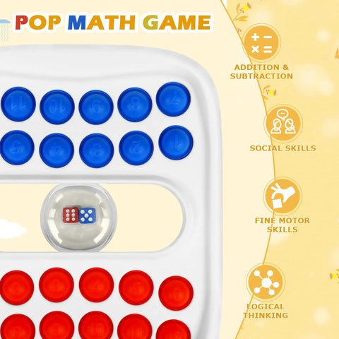 Bubble Pop Math Game For Kids Ages 4 5 6 7 With Fast Addition And Subtraction Challenge showing blue and red bubble board