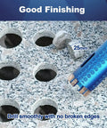1-1/2 Inch Laser Welded Diamond Core Drill Bit With 5/8-11 Thread For Granite Marble Stone Reinforced Concrete Dry Or Wet Drilling Plus Adapter Included shown drilling clean holes in granite
