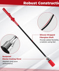 Click Stick Golf Swing Trainer With Audible Feedback showing silicone wrapped shaft and rustproof coating