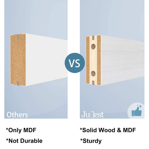 Comparison of MDF versus solid wood and MDF panels for sliding bypass closet door set durability.