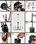 Black 6 Light Chandelier For Dining Room Dope Modern Farmhouse Industrial Candlestick Ceiling Hanging Light Fixture assembly