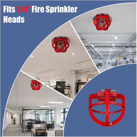 Heavy Duty Fire Sprinkler Head Guard Cage Built Tough To Take A Beating Solid Metal Protector Cover for ceiling-mounted 3/4" sprinklers.