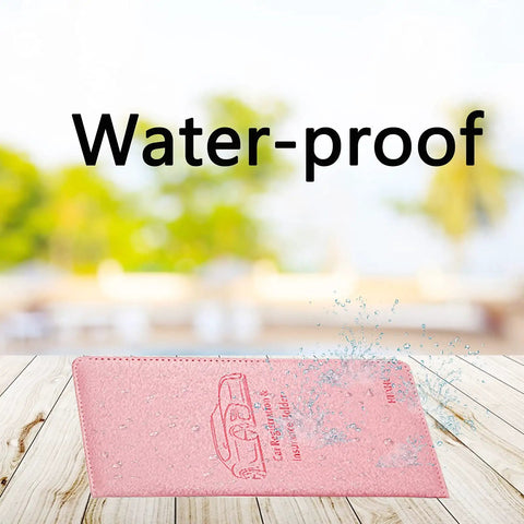 Premium Leather Car Document Wallet With Clear Window Pockets For Registration Insurance And Id Cards Nifty Glove Box Stash, water-resistant design.