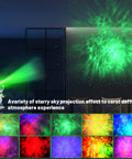Starry sky projector illuminating a room with various vibrant light effects, creating unique atmospheric experiences.