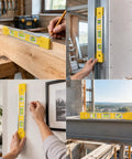 Spirit Level, Aluminum Alloy, 23cm, used for hanging pictures and ensuring level surfaces in various settings.