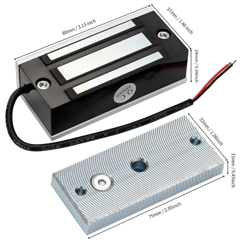 Heavy Duty Magnetic Door Lock 60KG 130LB Holding Force For Metal Wood Glass Doors 12V NC Mode Single Access Control Stainless Steel