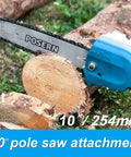 10 Inch Pruner Pole Saw Attachment for Chainsaw Tackle High Branches and Brush with 6 Inch Cutting Capacity POSERN brand on log