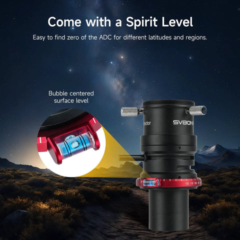 Atmospheric Dispersion Corrector 1.25 Inch ADC for Planetary and Moon Imaging with bubble level for accurate alignment