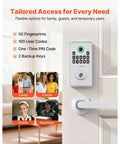 Secure Your Front Door With This Slick Silver Touch Fingerprint Deadbolt Keyless Entry Lock featuring flexible access options and pin codes.