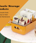 7 Pack Clear Storage Bins Easy Grab Four Point Two Liter for Kitchen Pantry Bathroom Classrooms Durable Plastic Organizer