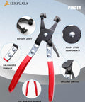 120 Piece Spring Band Hose Clamps Set 6mm To 25mm With Swivel Flat Clamp Plier showing features like alloy steel and PVC handle