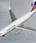 1/400 United Airplane Model Kit For Collectors, No Assembly Required, Alloy Body With Plastic Base, 5.6 Inch Length And 5 Inch Wingspan