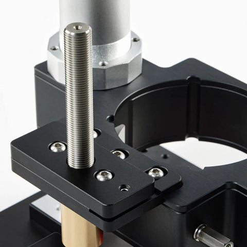 Precision Router Lift System For Woodworking Tables Featuring Smooth Height Adjustments And A Heavy Duty Aluminum Plate close-up of adjustment mechanism