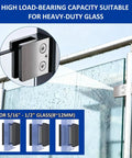 Heavy Duty 316 Glass Clamps 8 Pack For 8-12mm Glass, 1.8 Inch Square Brackets, Adjustable Shower Stairs Balustrade Balcony Handrail