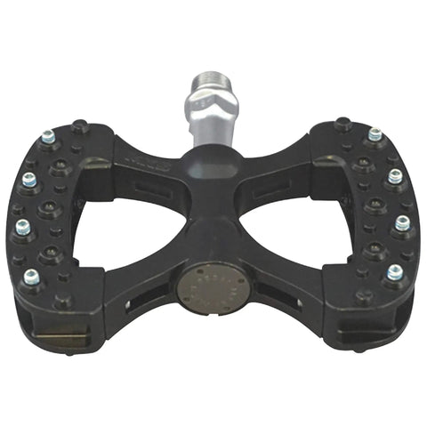Gamma Aluminum Double-Sided Bicycle Pedals Black For Mountain And Road Bikes, Lightweight 450 g Pair, 78 X 118 Mm, Top View