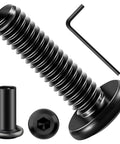 Real Deal 1/4-20 By 1 Inch Flat Head Socket Cap Screws And Barrel Nuts Kit With Black Oxide 304 Stainless Steel parts including hex wrench