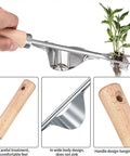 Twin Pack Hand Weeder Tools Kit With V-Shaped Forks Stainless Steel Manual Weed Puller Set showing ergonomic handle and weed removal