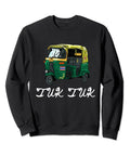 Relaxed Fit Tuk Tuk Rickshaw Graphic Sweatshirt showing off bold Bangkok transit vibes for auto drivers, adventure hunters, and streetwear fans.